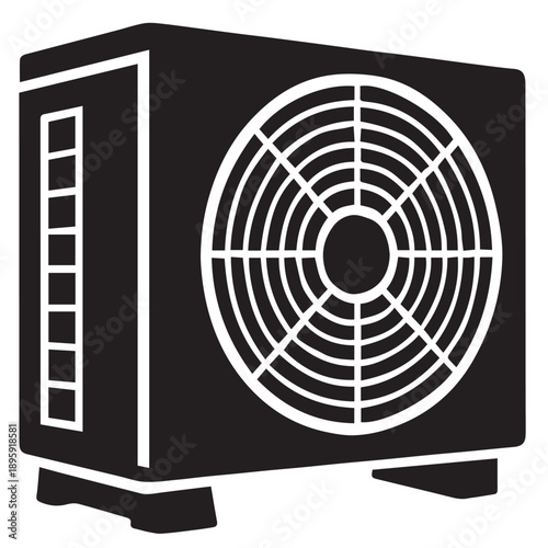 air conditioner silhouette vector isolated on white background