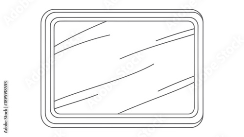 Framed reflection: A minimalist view. A simple, rectangular frame with smooth lines encloses a space for contemplation. This image embodies clarity and open space for viewers.