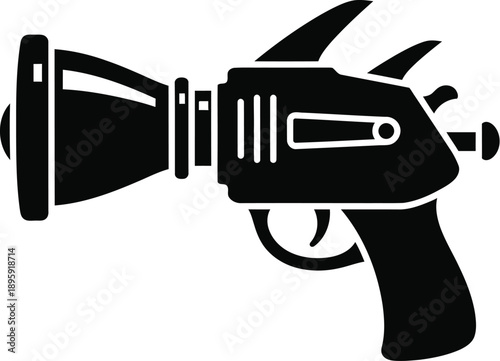 Blaster gun, toy gun silhouette. 