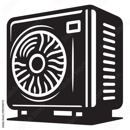 air conditioner silhouette vector isolated on white background
