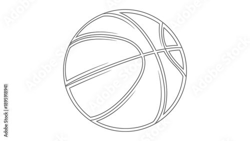 Basketball Ball: A sleek, dynamic illustration captures the essence of a basketball, with its iconic panels and lines creating a sense of motion and energy. Perfect for sports, games.