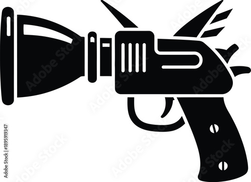 Blaster gun, toy gun silhouette. 