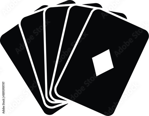 Playing cards, card games or gambling. Fanned playing cards
