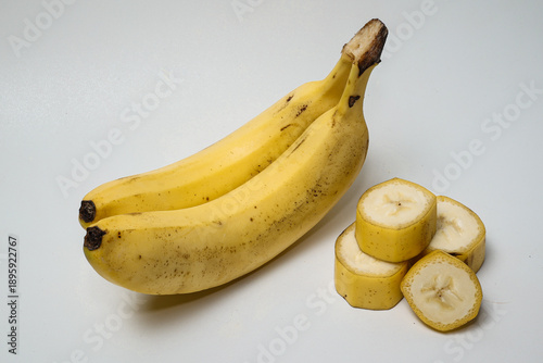 fresh canvendish banana (Musa acuminata) on isolated white background