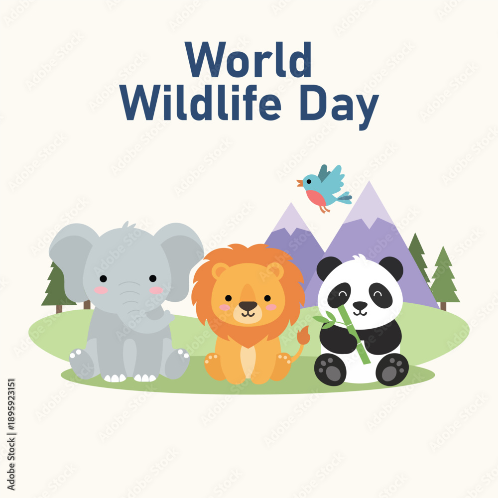 Obraz premium Hidden Life of Nature – Modern Wildlife Poster