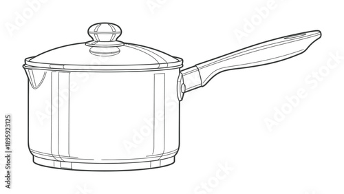 Stainless Steel Saucepan: A sleek stainless steel saucepan, meticulously crafted with a lid, awaits its culinary calling, promising perfectly simmered sauces and culinary delights.