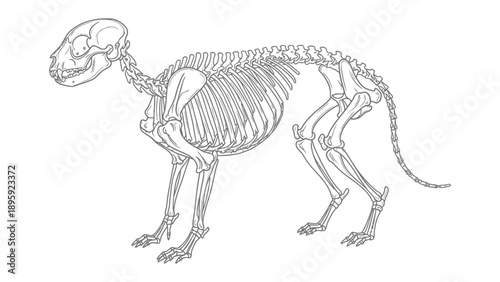 Canine Anatomy Unveiled: A detailed skeletal illustration of a dog, showcasing the intricate structure of its bones and the elegance of its anatomy.