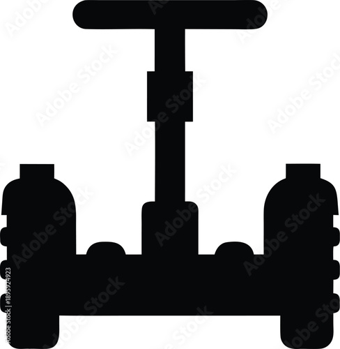 segway personal transporter silhouette vector illustration on transparent background