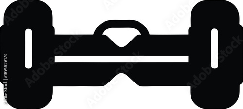 hoverboard with wheels silhouette vector illustration on transparent background