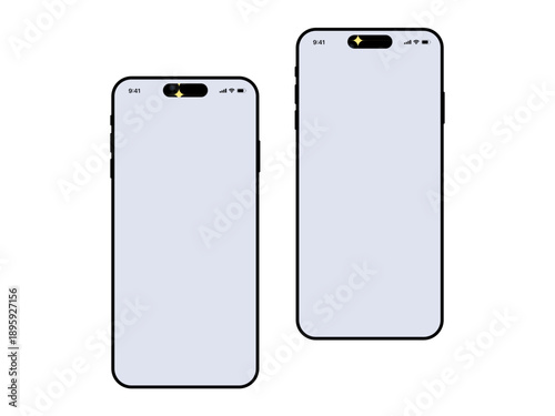 Smartphone Mockup Design: Clean and modern, this minimalist mockup showcases two sleek smartphones, inviting endless creative possibilities for app designs, interface concepts, or marketing materials.