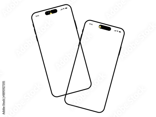 Connected World: Two smartphones, sleek and modern, lie diagonally, presenting their blank screens, as if poised for a world of possibilities and connectivity.