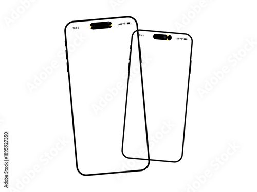 Smartphone Duo in Harmony: Sleek smartphones, showcasing a modern design and pristine display, gently overlap, embodying connection and innovation. 