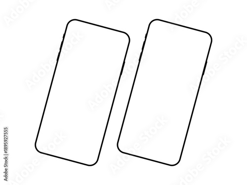 Dual Digital Interfaces: Two blank digital device screens positioned diagonally, offering a minimalist aesthetic for interface design or content presentation.