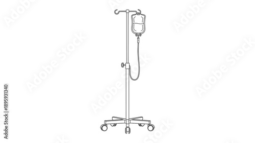 Intravenous Drip Stand: A stark illustration of a medical intravenous drip stand, symbolizing essential care and medical procedures.