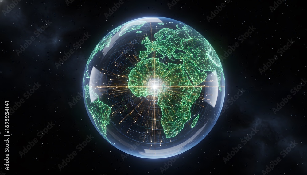 Naklejka premium Global Tech