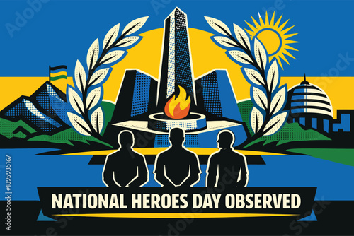 National Heroes Day Observed Rwanda Remembrance Unity Honor Design