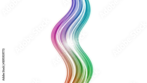 Abstract colorful light wave flowing on white background.
