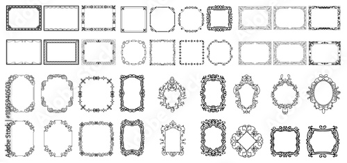 Frame ornament. Vintage frame ornament. Ornament set. Vector set border. Set of vintage frames square. Floral ornament. decorative vector frames and borders.