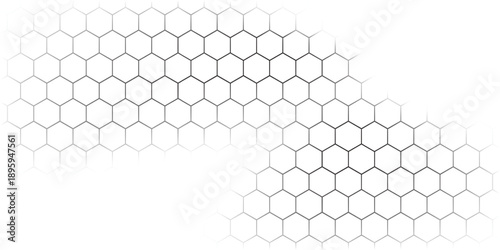 Fishing or soccer net. Repeated hexagon pattern. Black wired mesh texture isolated on white background. Metallic or fabric fence, cage or lattice structure. Vector graphic Illustration.