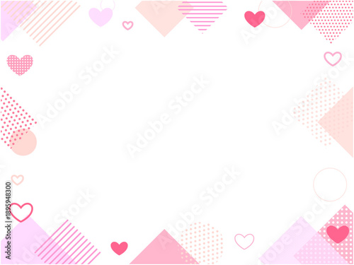 ハートと幾何学模様のフレーム