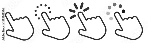 Mouse click cursor icons set. Arrow and pointer cursor collection. Vector illustration on transparent background