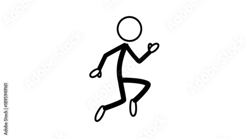 Simple black stick figure running on white background.