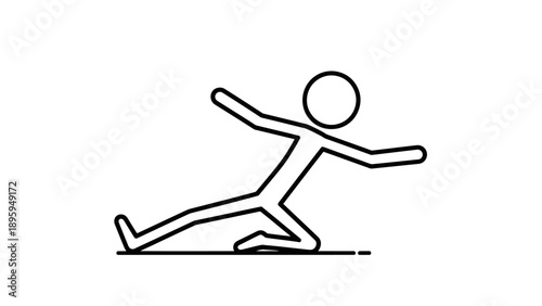 Simple stick figure in dynamic running motion illustration.