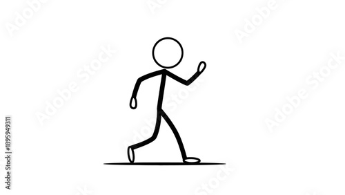 Simple stick figure illustration of a person running.