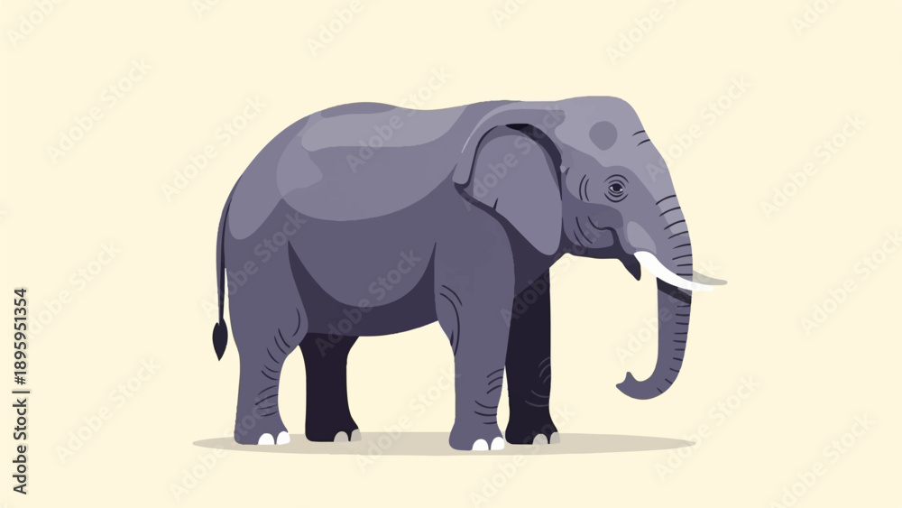 Fototapeta premium Pixelated elephant standing against a plain, light yellow background