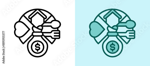 Living Cost whitegreen icon