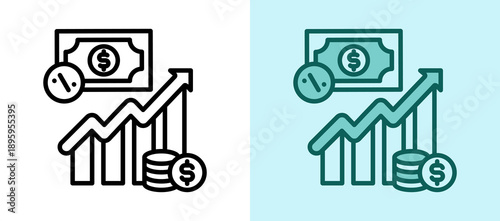 Inflation Trend whitegreen icon