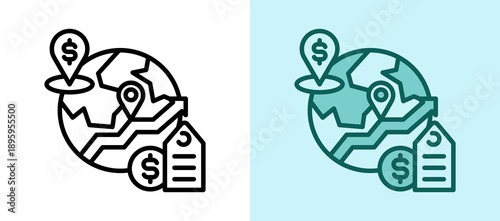 Global Prices whitegreen icon