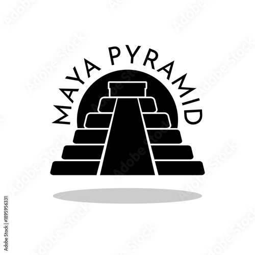 Maya pyramid icon with shadow