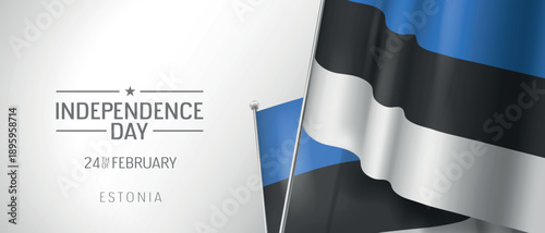 Wallpaper Mural Estonia happy independence day greeting card, banner vector illustration Torontodigital.ca