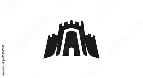 Black castle silhouette logo