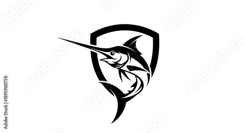 Marlin fish emblem
