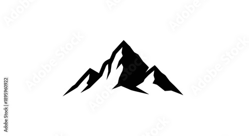 Black mountain silhouette logo