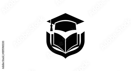 Graduation Cap and Open Book Logo