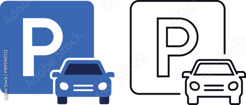 Car Parking Area Sign Icon