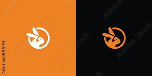 Rabbit DJ logo contrasting color scheme