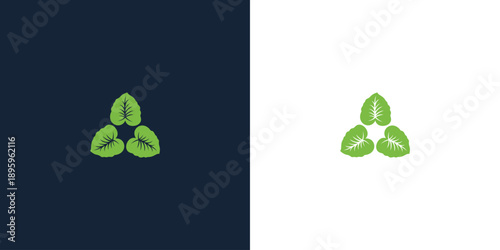 Trio of verdant leaf clusters contrast starkly