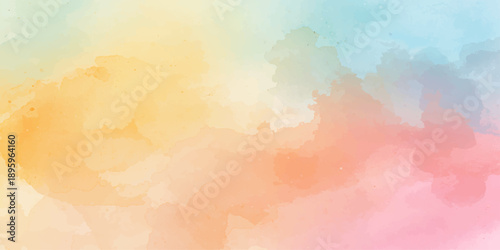 colorful abstract watercolor background with clouds and light