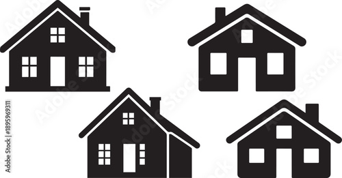 vector black house. Silhouette vector icon illustration with white backgroundvector black house. Silhouette vector icon illustration with white background