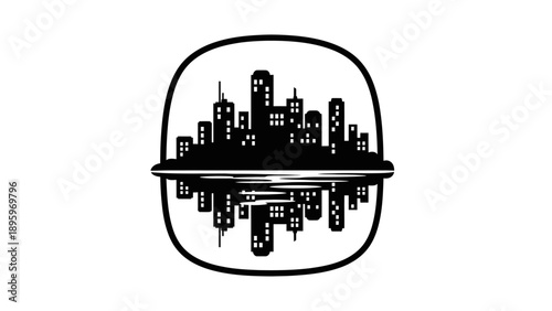 Cityscape in a glass bowl.