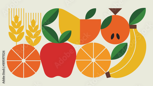 Colorful fruit and food healthy eating