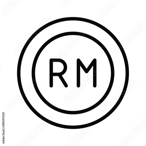 A captivating line icon of malaysian ringgit is scalable