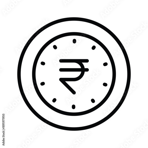Grab this line icon showing indian rupee currency concept