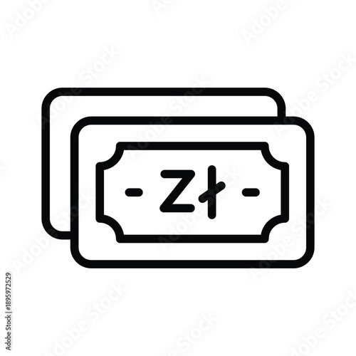 Visually appealing line icon of polish zloty, editable vector