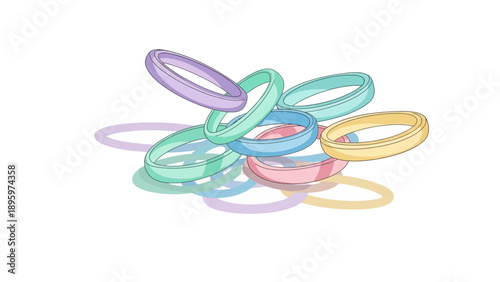 A pile of colorful rubber bands