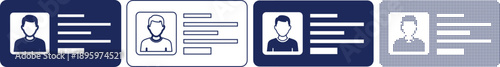 Identification card set showing male user profile and personal data